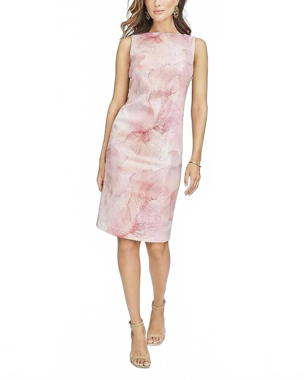 NEW DONNA KARAN printed sequin sleeveless sheath dress